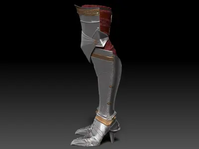Female Knigt Leg Armor Set Sculpt Project 3D model