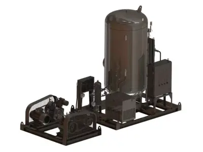 High-Low-Pressure Compressed Air System 3D model