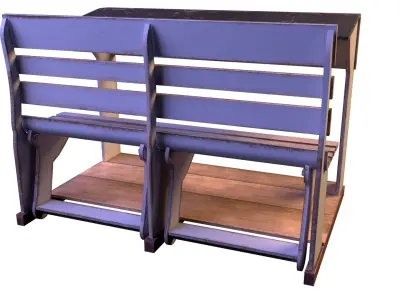 Early 20th Century Bench 1920s Low-poly 3D model