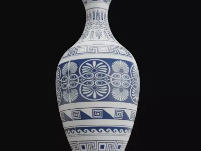 Blue and White Ornamental Vase Free 3D model