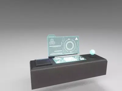 3D Model LowPoly Scifi Desk Free low-poly 3D model