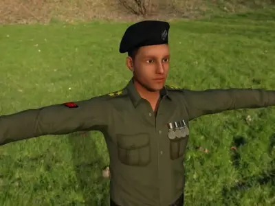 indian police officer  Low-poly 3D model