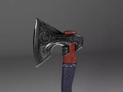 Battle Axe Low-poly 3D model 31