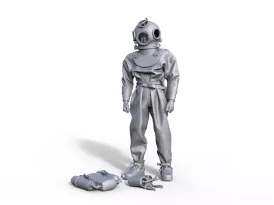 historical helmet diver Helmtaucher Taucher Schiffsmodell 3D print model purchase