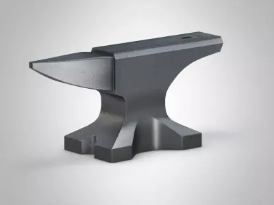 Anvil metal part Low-poly 3D model