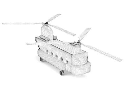 Wooden toy helicopter 02 3D model