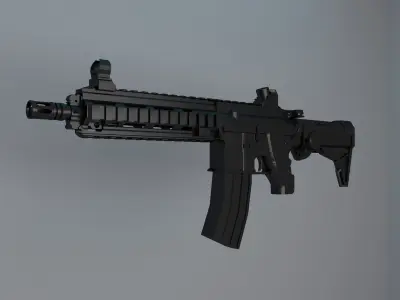 M416 Assault Rifle Low-poly 3D model