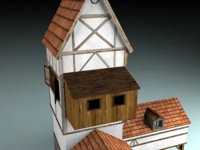 Blacksmith house Low-poly 3D model