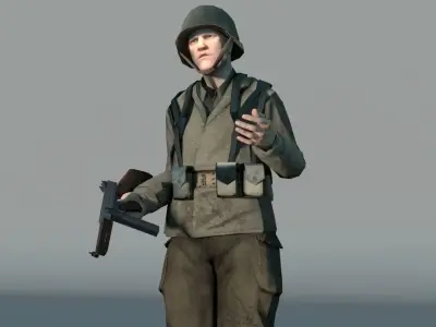 WW2 US-Soldier Low-poly 3D model