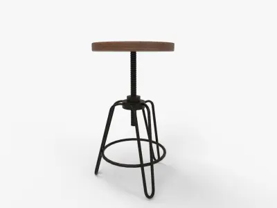 Trenton Metalworks Revolving Bar Stool 3D model