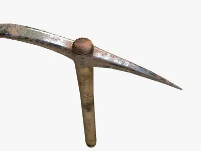 Pickaxe old Low-poly 3D model