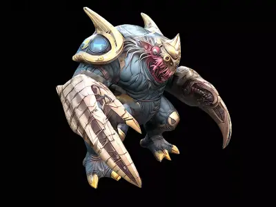 stylized abstract creature 3D model