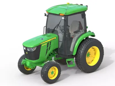 John Deere 4075R Compact Utility Tractor Low-poly 3D model