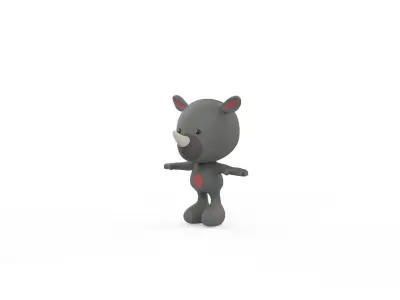 Character015 Rhino Animal  Low-poly 3D model