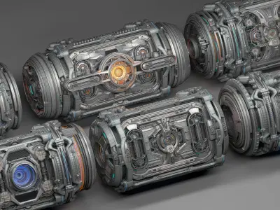 Sci-Fi Elements Kitbash - Full Pack 3D model