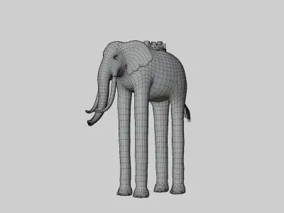 Zunesha Elephant Low-poly 3D model