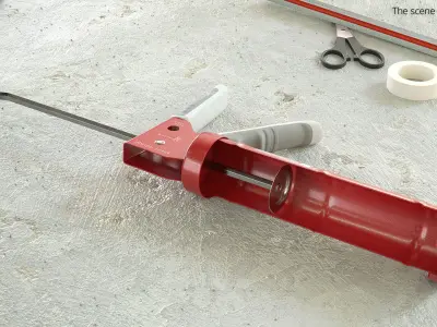 Newborn 930 GTD Drip Free Caulk Gun Red 3D model