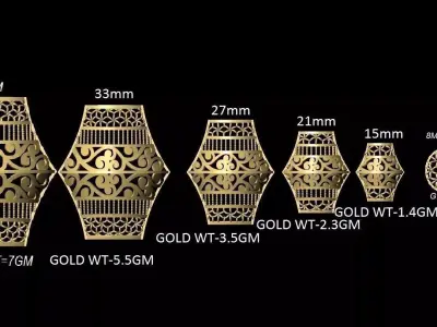 VR-PND2327 gold plated lamp shades 3D print model