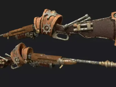 Steampunk Winchester Low-poly 3D model