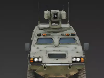 Realistic Modern 8x8 Armored Personnel Carrier 3D Model Low-poly 3D model