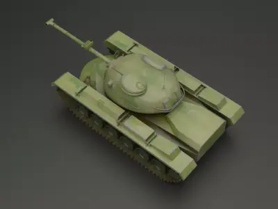 M48 Patton Tank Low-poly 3D model
