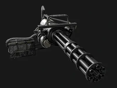 M134 Minigun  2 Types Pack Low-poly 3D model