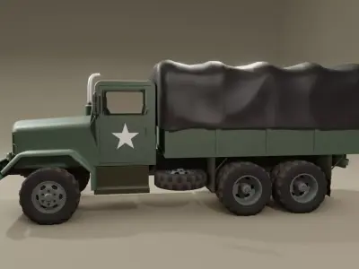 Old Military Truck - Caminhao Exercito Antigo Low-poly 3D model