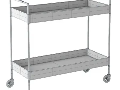 Crate and Barrel Libations Antique Brass Bar Cart 3D model
