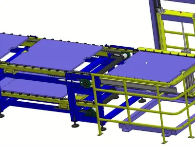 Free Flow Chain Conveyor with Variable Speed Control 3D model