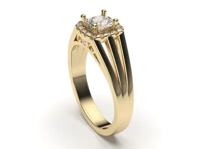 solitaire with ring sizes  8 part S114 3D print model