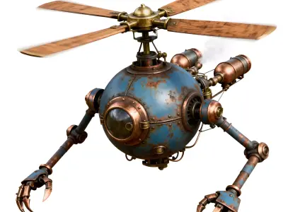 Steam Skimmer Aerial Recon Drone 3D Model Low-poly 3D model