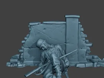 German soldier ww2 Killed3 G6 3D print model
