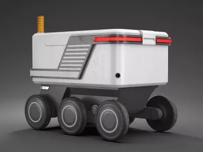 Delivery Courier Robot Low Poly PBR Low-poly 3D model