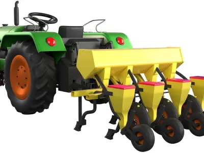 Tractor Seed Drill 3D model