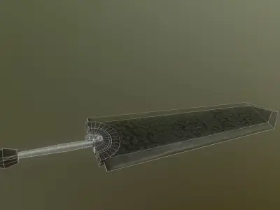 Lowpoly Stylized Berserk Dragonslayer Low-poly 3D model