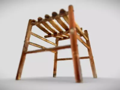 Wooden stool scan Free 3D model