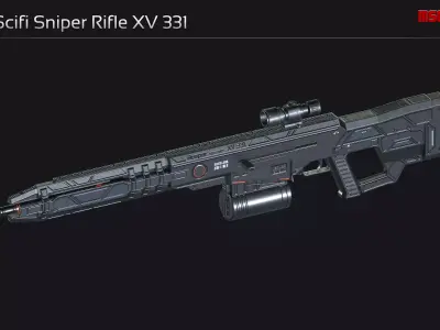 Scifi Sniper Rifle XV 331 Low-poly 3D model