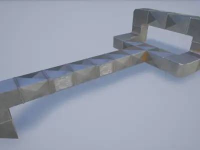 Game ready modular kit for AC Ducts Vents Low-poly 3D model