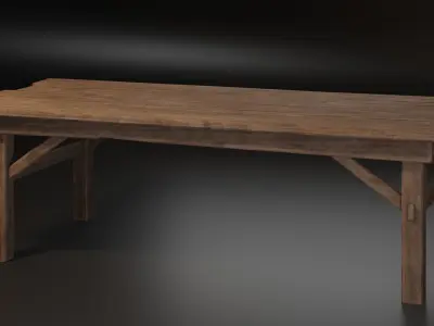 4 Medieval Fantasy Tables Free low-poly 3D model