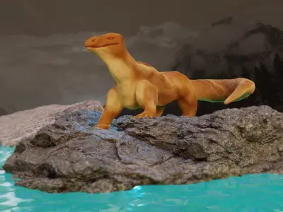 Reptile 3D Creature Model Low-poly 3D model