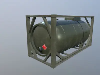 Military fuel tank Low-poly 3D model