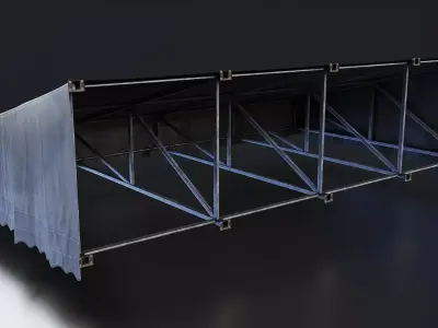 Industrial Retractable Awning 3D Model Low-poly 3D model