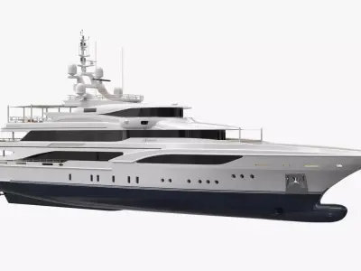 Formosa Mega Yacht with Sun Deck Rigged for Maya 3D model