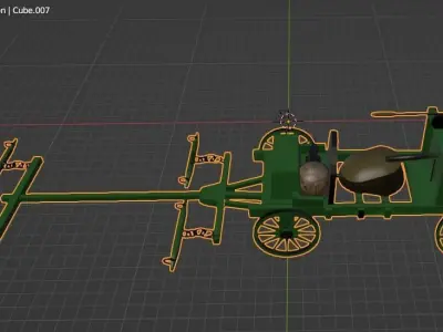 Napoleonic Mobile Ferrier Forge Low-poly 3D model
