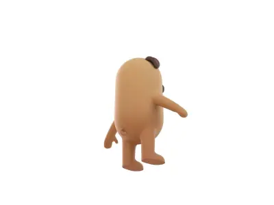 Pug Dog Character 3D model