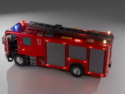 Fire Truck Mercedes Actros 3D model