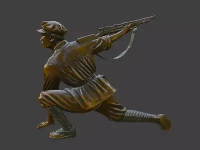 Military sculpture warrior military battle war hero soldier 3D print model 17