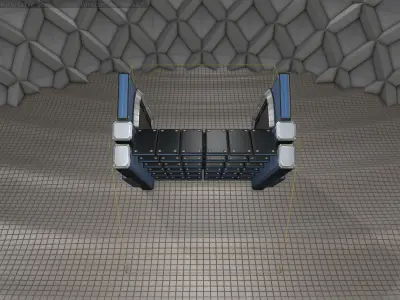 Sci-Fi Stairs - 23 - Blue Version  Low-poly 3D model