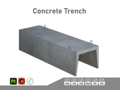 Concrete Trench 3D model