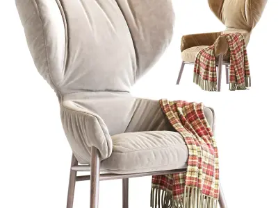 Hygge High Back Lounge Chair 3D model